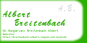 albert breitenbach business card